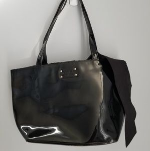 Kate Spade black patent leather tote
